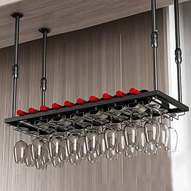 Imagem de AkosOL Rack de vinho para pendurar para copos de vinho, suporte para vinho, utensílios de cozinha domésticos, suprimentos de bar de jantar, suporte de vinho de parede, para armazenamento de garrafa de