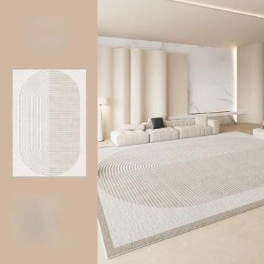 Imagem de Tapete de cabeceira macio estilo creme para sala de estar, área grande, decoração de quarto, carpete de pelúcia grosso, lavável, tapete de estudo (120x160 cm/B)