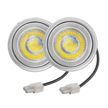 Imagem de LIDESENMO Pacote com 2 Lâmpadas para Exaustor de Cozinha 2W Led Dc 12V 20W Lâmpada Halógena Equivalente para Furo de 60 Mm Tampa de Vidro Fosco Exaustor de Fumaça Lâmpada de Ilumin,Branco Quente 3000K