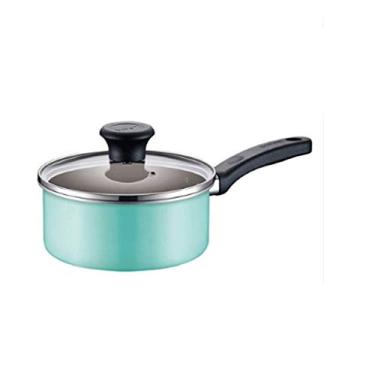 Imagem de CGKs6anmU Panela antiaderente durável, forma de leite revestida com pedra com tampa de vidro e alça de cola, adequada para todos os fogões