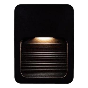 Imagem de Balizador Led Preto Externo 2w Embutir Parede Escada 3000k Branco Quen