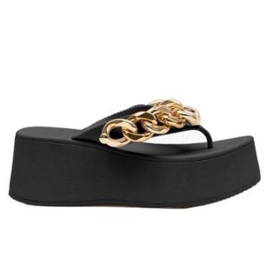 Imagem de Chinelo Feminino Plus Corrente Preto Petite Jolie PJ7350-Feminino