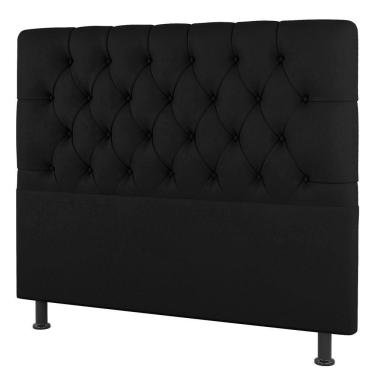 Imagem de Cabeceira Cama Box Casal Queen Size Nice 160cm Linho Preto - Desk Design