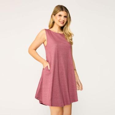 Imagem de Vestido Feminino regata Com Bolso laterais Tribo Livre, Bordô, M