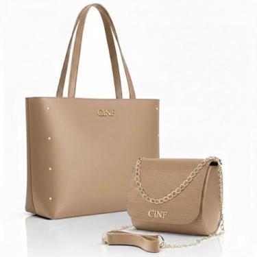 Imagem de Kit De Bolsa Feminina Sacola Grande + Tira Colo Pequena - CF Ecommerce