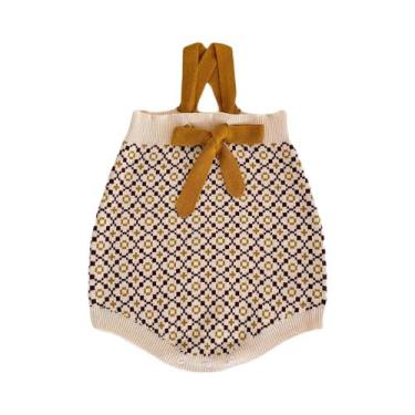 Imagem de Bodysuit Triangular De Malha Jacquard Xadrez Para Meninos E Meninas, P