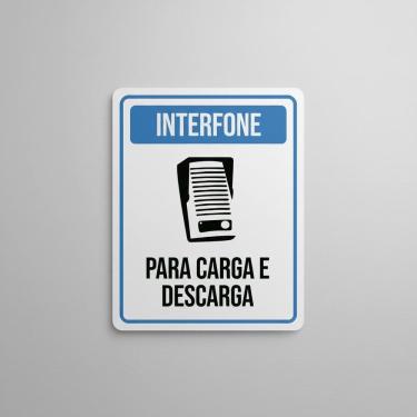 Imagem de Placa Acm Interfone Carga Descarga Desenho 18X23