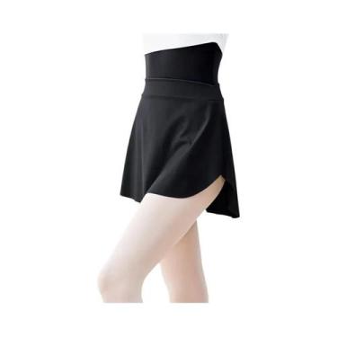 Imagem de Saia De Balé Preta Para Mulheres Com Fenda Lateral, Vestuário De Dança