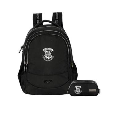 Imagem de Kit Harry Potter Mochila Costas + Estojo Triplo Oficial Luxo - Luxcel