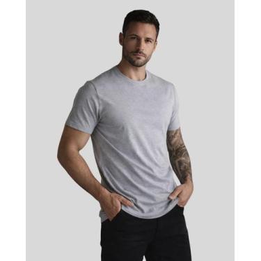 Imagem de Camiseta Masculina Slim 100 Algodão Malha Premium Conforto Dia a Dia L