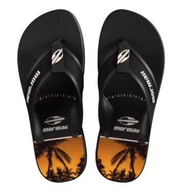 Imagem de Chinelo Masculino Mormaii Wave III, Preto, Bege, Laranja, 41/42