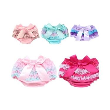 Imagem de Calcinhas De Algodão Com Renda Para Meninas, Pacote Com 5 Peças, Frald