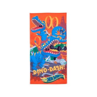 Imagem de Toalha Aveludada Praia/Piscina Transfer Estampa Hot Wheels 70cm x 1,40