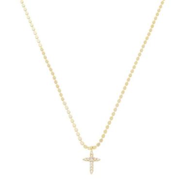 Imagem de Colar mini cruz zircônias folheado a ouro 18k - PIUKA, Ouro 18k, 6 Mes