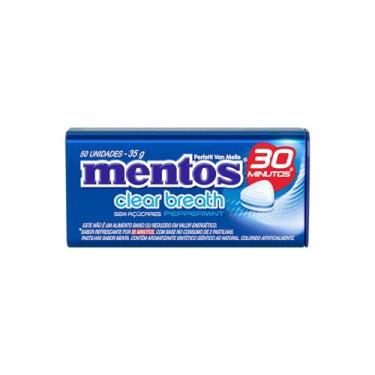 Imagem de Pastilhas, Mentos, Clear Breath Peppermint, Sem Açúcar, Sabor de Menta - 35g | 50 Unidades