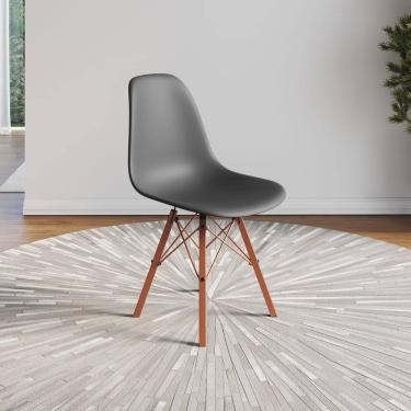 Imagem de Cadeira Eames Estilo Moderno em Ferro Cobre com Assento Cinza