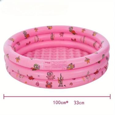 Imagem de Piscina Inflável Redonda De 100Cm Para Bebês E Crianças, Design De Trê