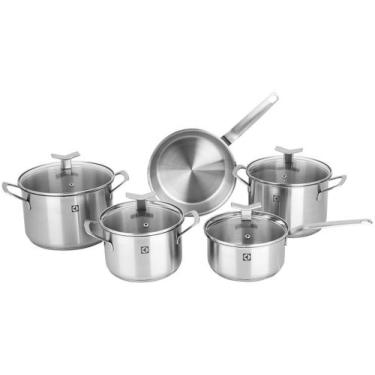 Imagem de Conjunto de Panelas em Aço Inox com 05 Peças - Electrolux, Prata, 5