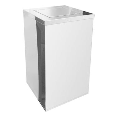 Imagem de Lixeira Kit 2 Inox Quadrada com Tampa Vai-vem 50L em Aço Inox Inox