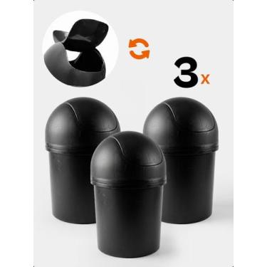 Imagem de Kit 3 Lixeira Basculante 14L Plástica Banheiro Casa Multiuso - Klizz, 