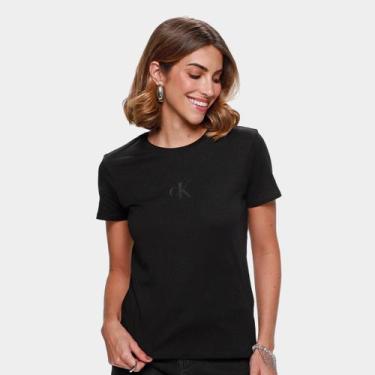 Imagem de Camiseta Calvin Klein Rubber Patch Feminina, Preto, G