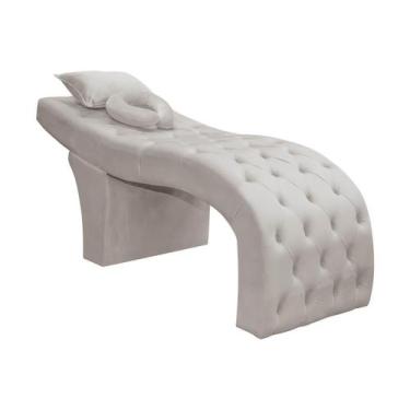 Imagem de Maca Cama Estética Estofada para Design Cílios Sobrancelhas Veludo Beg