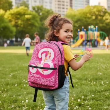 Imagem de Mochila barbie costa Escolar Infantil linda com alça reforçada