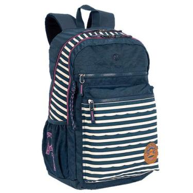 Imagem de Mochila Escolar Paul Frank World 2 Compartimentos Azul Marin