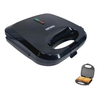 Imagem de Sanduicheira Grill Elétrica 2 Em 1 Antiaderente Prensa Dupla 750W 127V