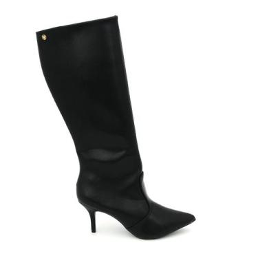 Imagem de Bota Via Uno Original 156087 Cano Longo Bico Fino Moda Feminino, 37, P