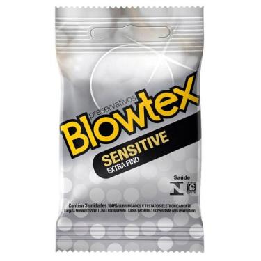 Imagem de Preservativo Blowtex Sensitive Extra Fino Lubrificado 3 Unidades