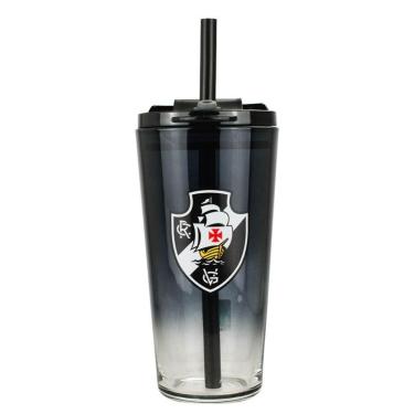 Imagem de Copo Vidro Transparente Canudo E Tampa 750ml - Vasco-Unissex