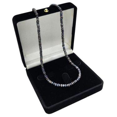 Imagem de Colar Choker Pérolas Negras 2x4mm 40cm Banho De Ouro 4826 - Très Chic 