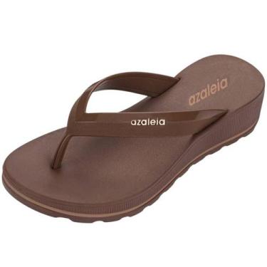 Imagem de Tamanco Feminino Anabela Baixo Fabi Light Line Azaleia, Marrom, Cafe, 