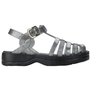 Imagem de Sandália Flatform Barbie Trendy Infantil Grendene 23131, Preto, Fume, 