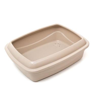 Imagem de Bandeja Higiênica Alta Com Borda Pet Injet, Nude