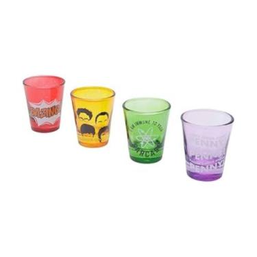 Imagem de Set 4 copos vidro 50ml  Wb Bbt Famous Phrases Colorido 43241 - Urban
