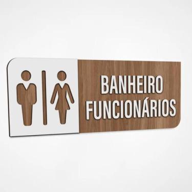 Imagem de Placa Sinalização Indicativa Banheiro Funcionários Unissex - Genérico