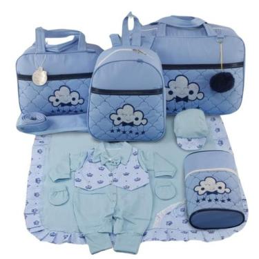 Imagem de Kit Bolsa de Maternidade 5 Peças Nuvem Saída Menino - LET BABY BOLSAS 