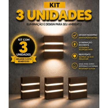 Imagem de Arandela de Parede Kit 3 Und Luminária Interna e Externa à Prova dÁgua