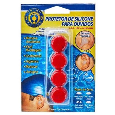 Imagem de Protetor De Ouvido De Silicone Moldável 4040 Orthopauher, Vermelho