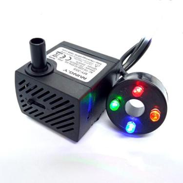 Imagem de Motor Bomba Submersa com LED 280L/h 4W Bivolt Bombinha para Fonte de Á
