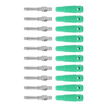 Imagem de Plugue banana de 4 mm para alto-falante, plugues de banana de 7 pinos para alto-falante resistente antideslizante 32A 1000V para alto-falante(verde)