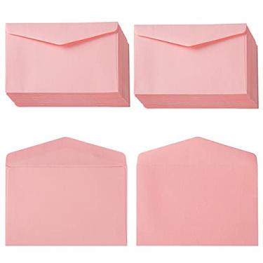 Imagem de Pacote com 120 mini envelopes Kraft pequenos autoadesivos para cartões de visita, Natal, feriado, pequenos cartões de presente, cartões de convites (11 x 5 cm) (rosa)