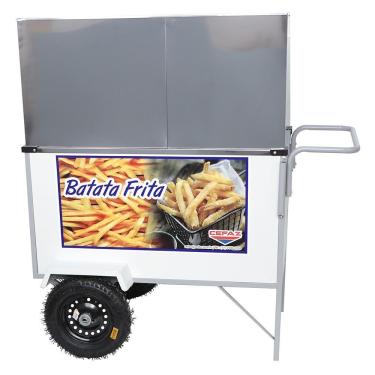 Imagem de Carrinho Batata Frita Cefaz Branco com Toldo BL40P-T