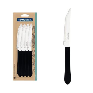 Imagem de Conjunto de Facas para Churrasco Tramontina Leme com Lâminas em Aço Inox e Cabos de Polipropileno Preto 12 Peças Tramontina