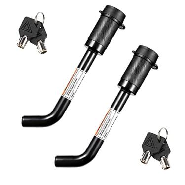 Imagem de CZC AUTO Trailer engate receptor trava pino de engate diâmetro 5/8 polegadas pino dobrado para receptor Classe III IV 5 6 cm serve para rack de bicicleta suporte de esfera para reboque caminhão carro RV (pacote com 2)