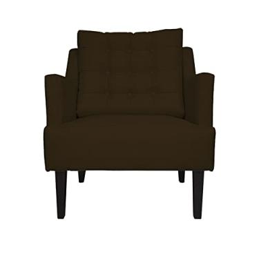 Imagem de Poltrona Decorativa Stefanie Pés Trapézio Tabaco Suede Marrom - DS Estofados
