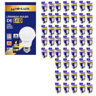 Imagem de Kit 100 Lampadas De Led 15W 6500K E27
