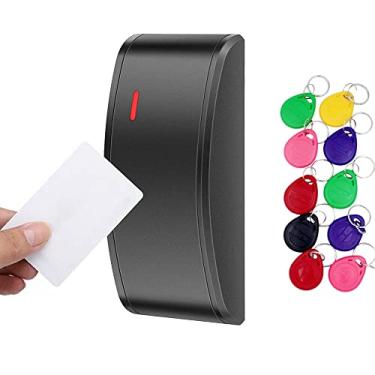 Imagem de Sem relé mini impermeável, Wiegand 26 ~ 66 saída, frequência dupla 125KHz EM+13,56Mhz MF leitor de cartão, controle de acesso à porta, leitor de proximidade, teclado de controle de acesso para placa